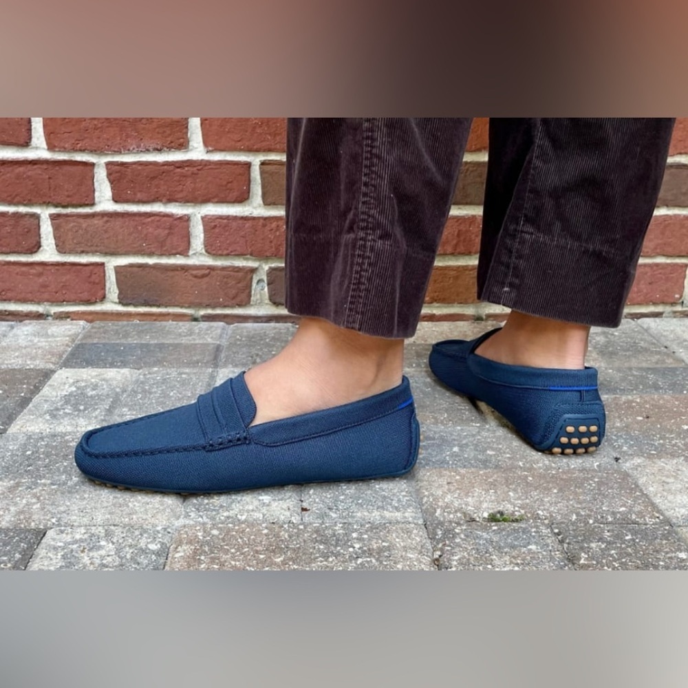 Rothy's Men's Navy Driving Loafers, Sz 9.5, Like New Condition